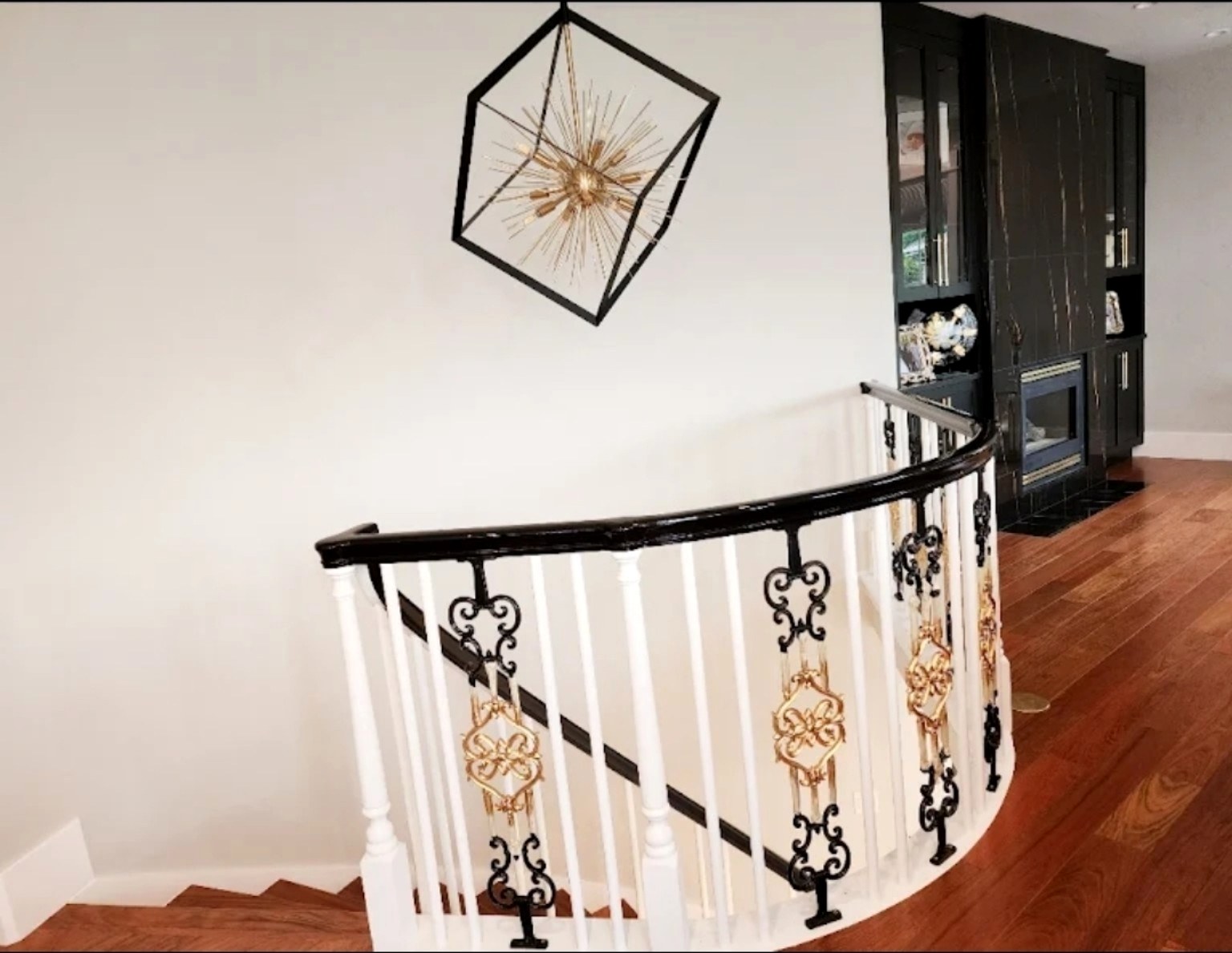 Finished curved railing painted with Fine Paints of Europe